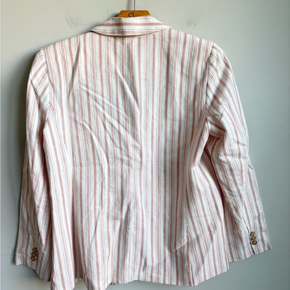 LOFT Striped Linen Blend Modern Blazer Jacket Size 14 NWT - Picture 4 of 7